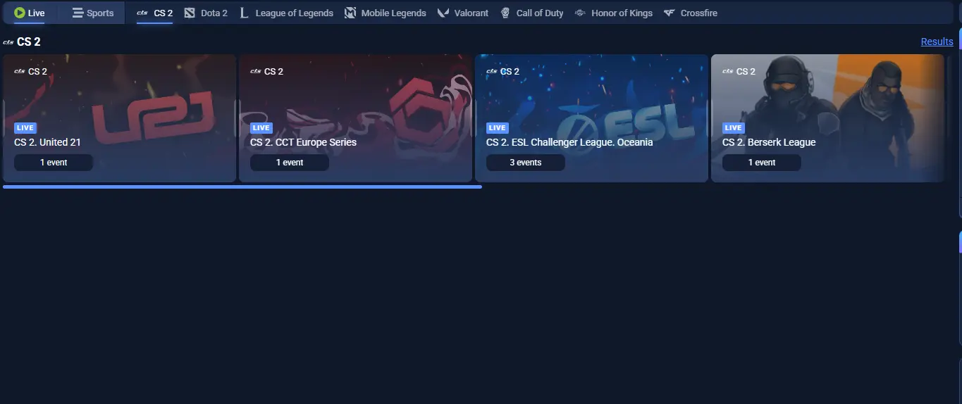 leagues of CS 2 on 1xBet